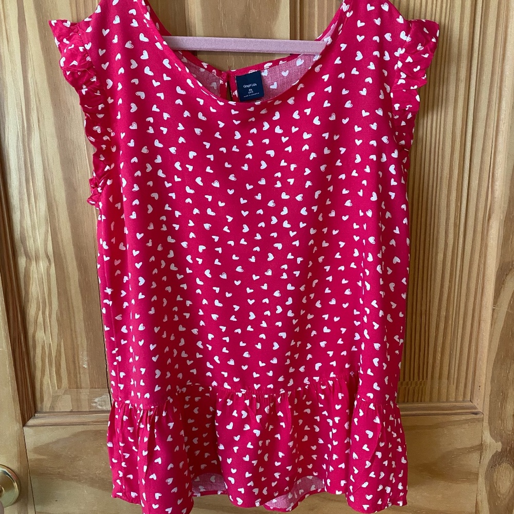 Gap Kids Red Top with Hearts